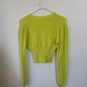 Lime Green Ribbed Sweater